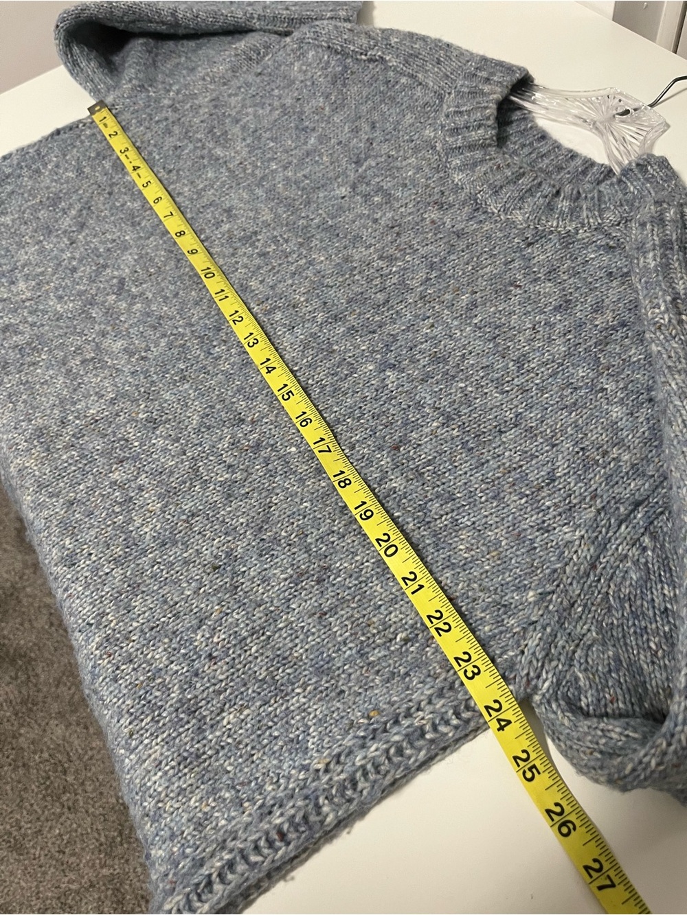Tuckernuck Wool Blend Knit Blue Chunky Marked Sweater Medium - Picture 7 of 8